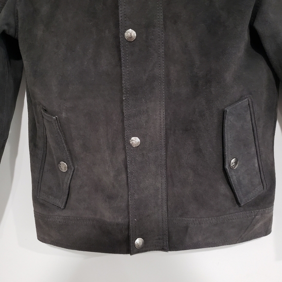 Urban Republic Gray Charcoal 100% Genuine Leather Moto Jacket Size Medium - Picture 4 of 15